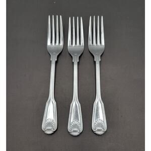 Towle London Shell Dinner Fork JAPAN Stainless Flatware Set Of 3 Supreme Cutlery